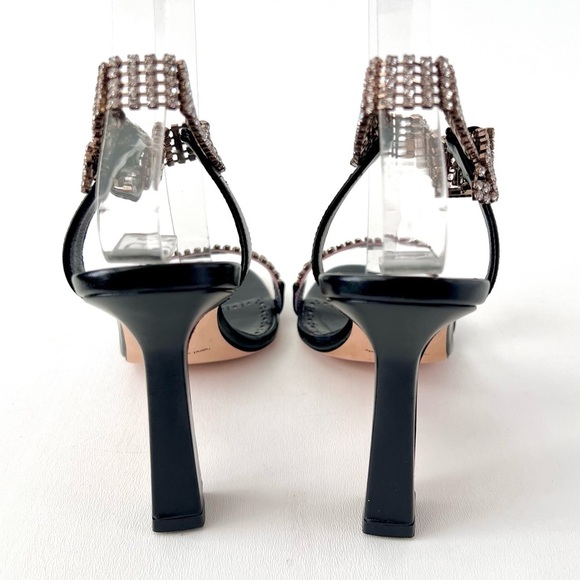 MANOLO BLAHNIK | Bashifa Black Leather Jewel Ankle Bracelet Strap Sandal US 6 - Picture 8 of 14
